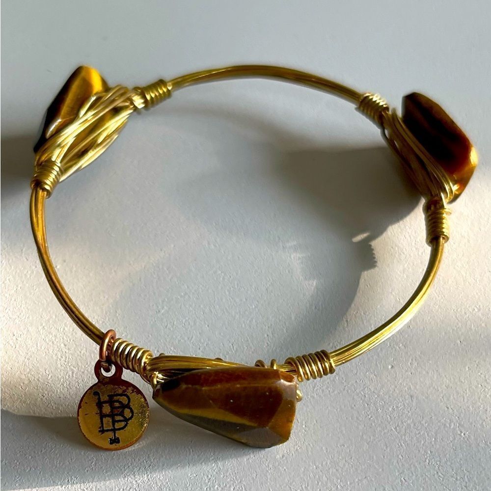 Bourbon and Bowties wire wrap tiger stone bracelet.